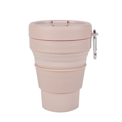 16oz de draagbare Vouwbare Mok van de Siliconekoffie met Deksel en Stro