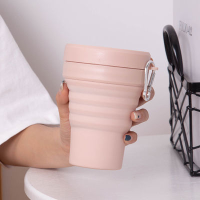 16oz de draagbare Vouwbare Mok van de Siliconekoffie met Deksel en Stro