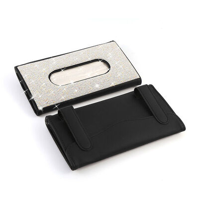 Van het de Autovizier van het diamantpu Leer van de het Weefseldoos het Servethouder voor Auto