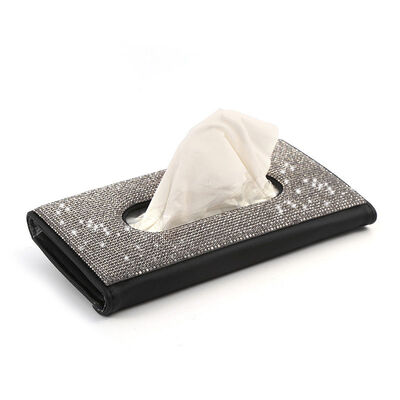 Van het de Autovizier van het diamantpu Leer van de het Weefseldoos het Servethouder voor Auto