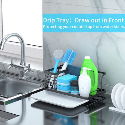 De Organisator Stainless Steel van de gootsteentheebus met Verwijderbare Afvoerkanaalpan voor Spons