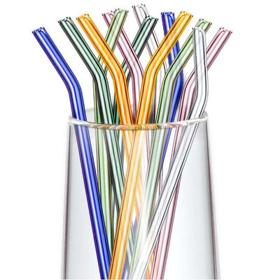 Opnieuw te gebruiken het Glas van Borosilicate van het Glasstro Veelvoudig Gekleurd het Drinken Stro