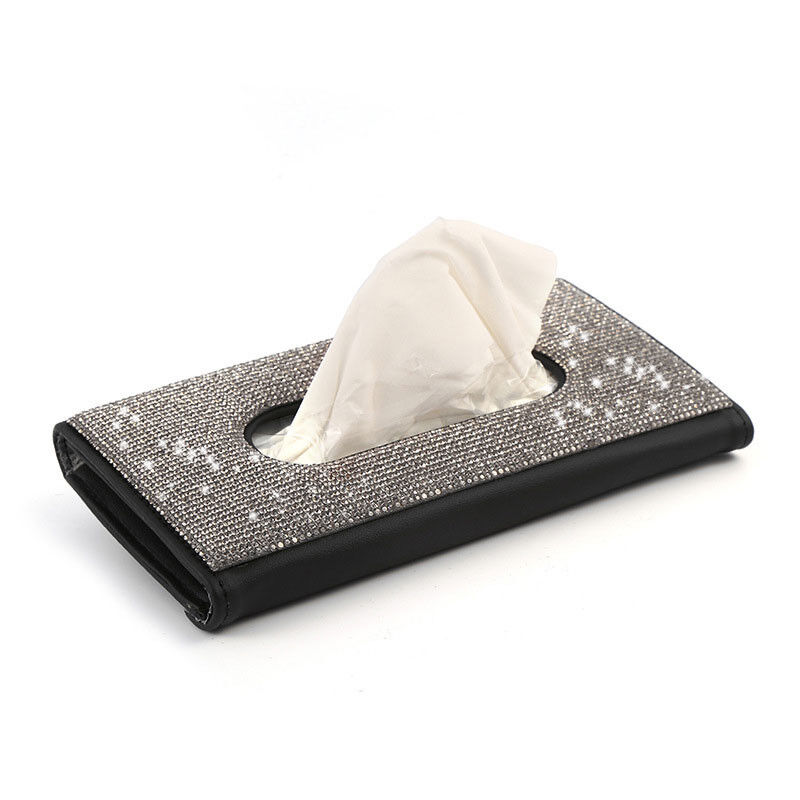 Van het de Autovizier van het diamantpu Leer van de het Weefseldoos het Servethouder voor Auto