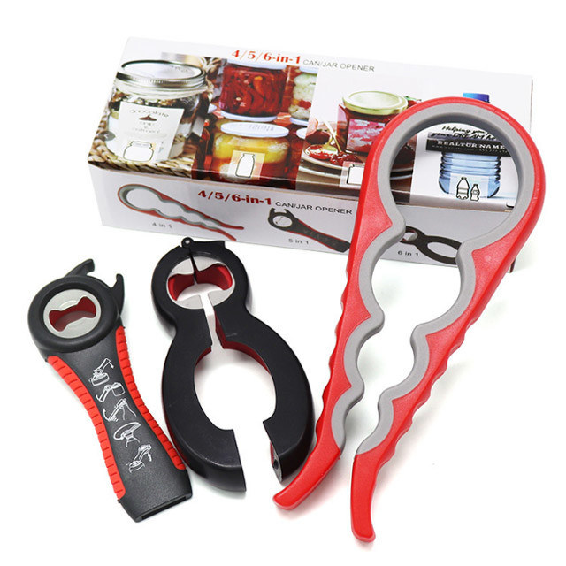 5 in 1 Multi de Flesopeneruitrusting van de FunctieBlikopener met Siliconehandvat