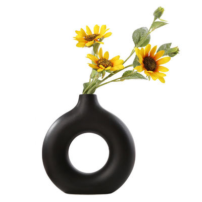 De noordse Veelkleurige Ronde Vaas van de Bloemdoughnut voor Huisdecor
