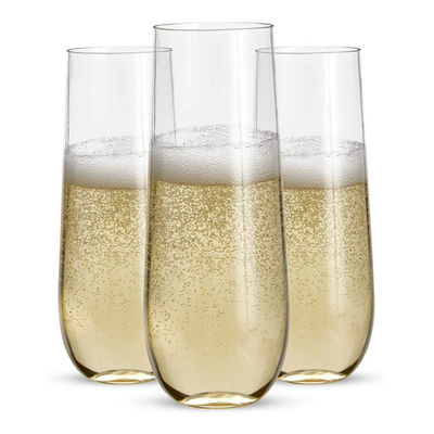 9 oz Plastic Champagne Glasses Clear Plastic Unbreakable