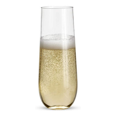 9 oz Plastic Champagne Glasses Clear Plastic Unbreakable