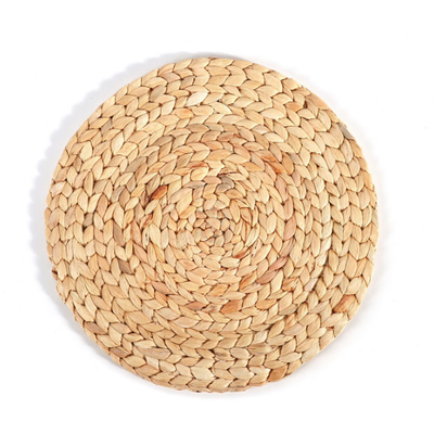 Waterhyacinth round braided rattan woven Place matten 25cm