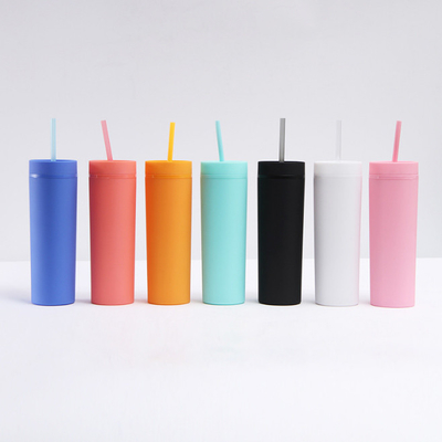 16oz dubbele Muur Plastic Acryltuimelschakelaars Opnieuw te gebruiken met Stro