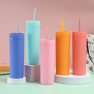 16oz dubbele Muur Plastic Acryltuimelschakelaars Opnieuw te gebruiken met Stro