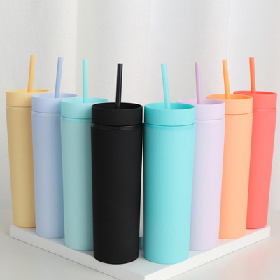 16oz dubbele Muur Plastic Acryltuimelschakelaars Opnieuw te gebruiken met Stro