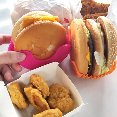 Veelkleurige Doos van de silicone de Intrekbare Regelbare Hamburger