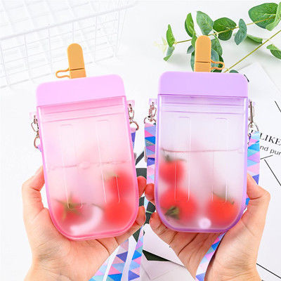 300ml plastic Leuke Waterfles Veelkleurig met Stro