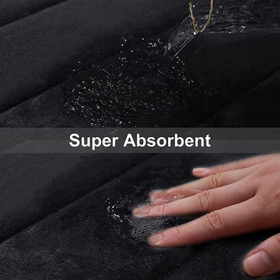 Zwarte rubberen zachte traagschuim badmatten antislip absorberend