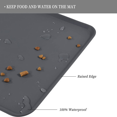 Grijze siliconen honden-kattenbakmat anti-aanbaklaag waterdicht