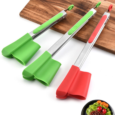 RVS Salade Koken Bbq Spatel Siliconen Clips 2 In 1