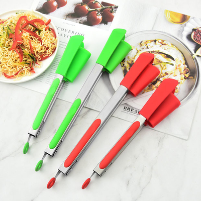 RVS Salade Koken Bbq Spatel Siliconen Clips 2 In 1