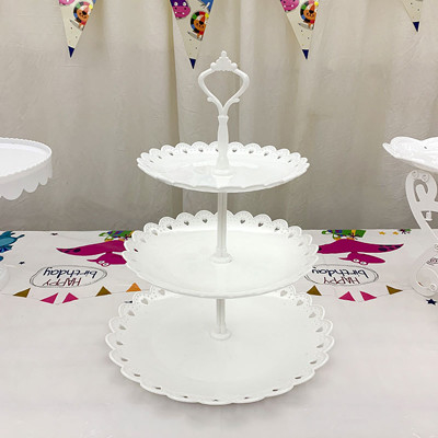 Plastic Witte 2 3 van het de Tribunefruit van Rijcupcake de Plaatcakes voor Huwelijk