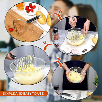 De moderne Zilveren Op zwaar werk berekende Stamper van de Roestvrij staalaardappel