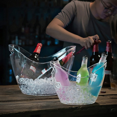 De plastic Ovale Drank van de Opslagpartij de Emmers van het 5 Literijs voor Bierfles