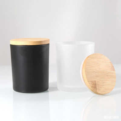 Veelkleurige 10 Oz Berijpte Kaarskruiken met het Huishouden van Bamboedeksels