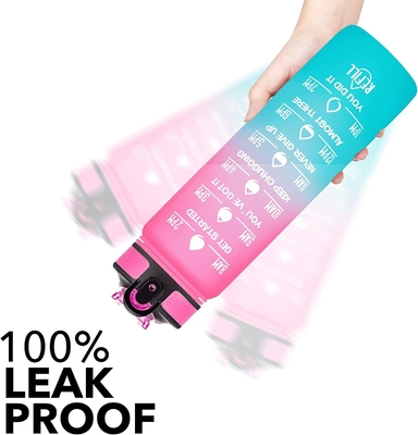 Veelkleurige Lekvrije 32 Oz-Waterflessen Motieven met Tijdteller