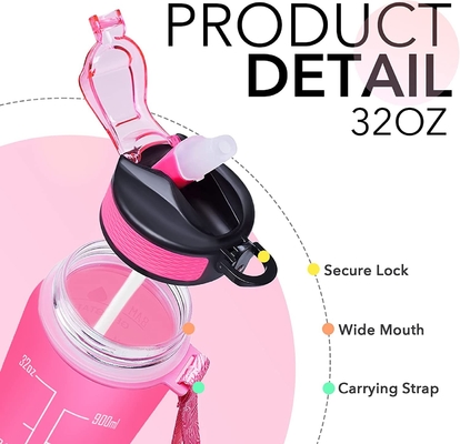 Veelkleurige Lekvrije 32 Oz-Waterflessen Motieven met Tijdteller