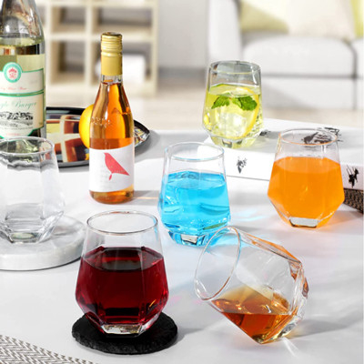 Stemless Wijnglas Transparant Crystal Diamond Shape Wine Glass Cups