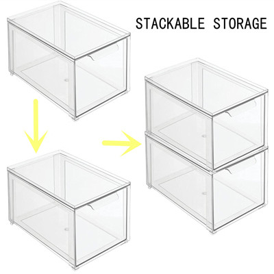 Multifunctionele Make-up Stapelbare Duidelijke Plastic Organisator Drawers With Lid