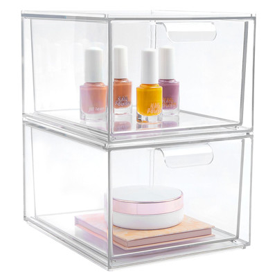 Multifunctionele Make-up Stapelbare Duidelijke Plastic Organisator Drawers With Lid