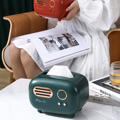 Materiaal van Desktop het Uitstekende Retro Radio Modeltissue box plastic