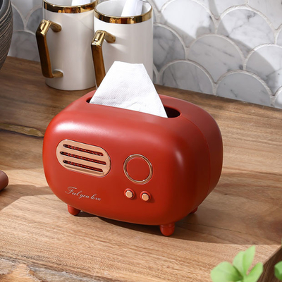 Materiaal van Desktop het Uitstekende Retro Radio Modeltissue box plastic