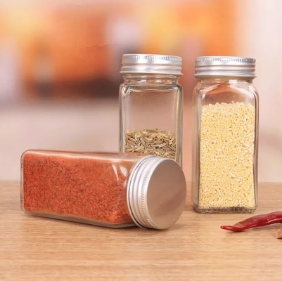 van het de Keuken de Vierkante Glas van 12pcs 120ml Flessen van het Kruidkruiken met Shaker Lids And Airtight Metal-Deksels