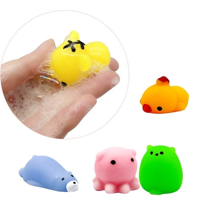 50PCS TPR Mini Animal Squishy Stress Toys Mochi friemelen Speelgoed voor Spanningshulp