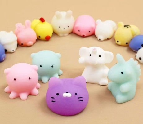 50PCS TPR Mini Animal Squishy Stress Toys Mochi friemelen Speelgoed voor Spanningshulp