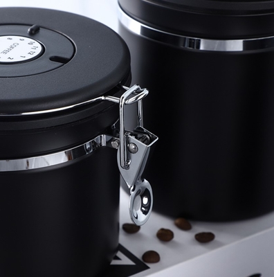 500g Bus van roestvrij staal de Essentiële Barista Tools Coffee Airtight met de Klep en de Lepel van Co2