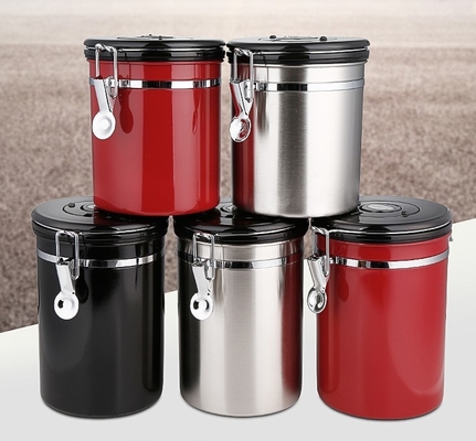 500g Bus van roestvrij staal de Essentiële Barista Tools Coffee Airtight met de Klep en de Lepel van Co2