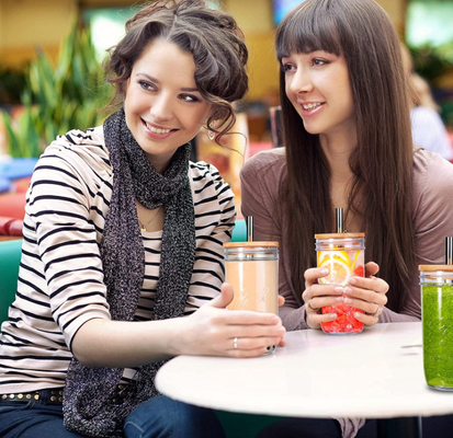 500ml de bellenthee vormt Opnieuw te gebruiken Brede Mason Mouth Smoothie Cups Mason-Kruik het Drinken Glazenkoppen tot een kom