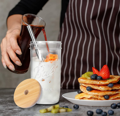500ml de bellenthee vormt Opnieuw te gebruiken Brede Mason Mouth Smoothie Cups Mason-Kruik het Drinken Glazenkoppen tot een kom