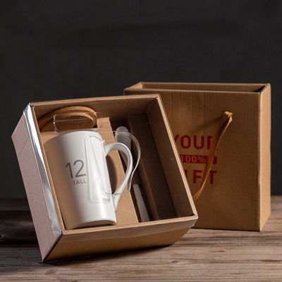 Ceramische Douane het Drinken Koppen met Mokken van de Lepel de Witte 6oz Sublimatie