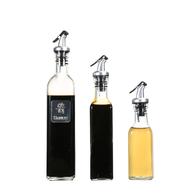 van het Glasolive oil dispenser bottles clear van 250ml 500ml de Azijnolie- en azijnstelletje met Pourers-Olie