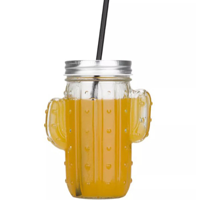 Van het de Cactuswater van het huishoudenglas de de Kopzomer Juice Cup With Straw 400ml