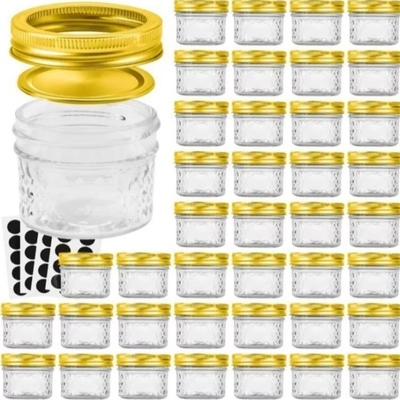 Brede Mond Mini Caviar Glass Preserve Jars voor Jam 100ml 40 Reeksen