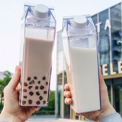 500ml de plastic Vierkante Douane het Drinken Lekvrije Fles van het het Kartonwater van de Koppenmelk