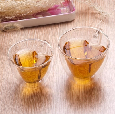 ISO9001 transparante Glasdouane het Drinken Koppengift Hart Gevormde 200ml-300ml
