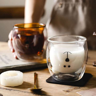 300ml de dubbele Muur Geïsoleerde glasdouane het Drinken Espresso van Koppenmacchiato voor Bureau