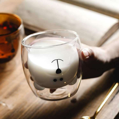 300ml de dubbele Muur Geïsoleerde glasdouane het Drinken Espresso van Koppenmacchiato voor Bureau