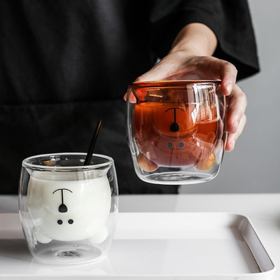 300ml de dubbele Muur Geïsoleerde glasdouane het Drinken Espresso van Koppenmacchiato voor Bureau