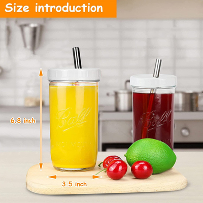 De brede Koppen van de Thee Opnieuw te gebruiken Smoothie van het Mondglas met Stro 16oz 24oz