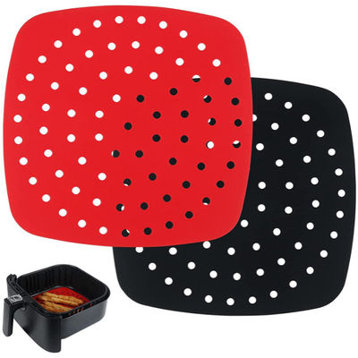 De opnieuw te gebruiken van de Voeringen Non-Stick 8,5 Duim van de Luchtbraadpan van de het Silicone Vierkante Lucht Matten van de de Braadpanvoering